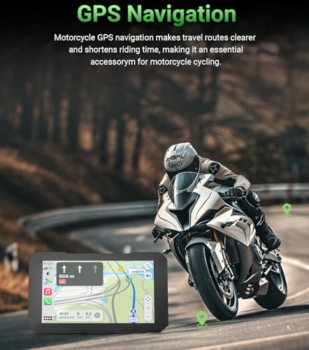 Aoocci C3 Plus Motorcycle Carplay, 5-inch HD Touchscreen, GPS Navigation System with Apple CarPlay & Android Auto, IP67 Waterproof, Support Siri(for CarPlay only), Real-Time TPMS - Image 4
