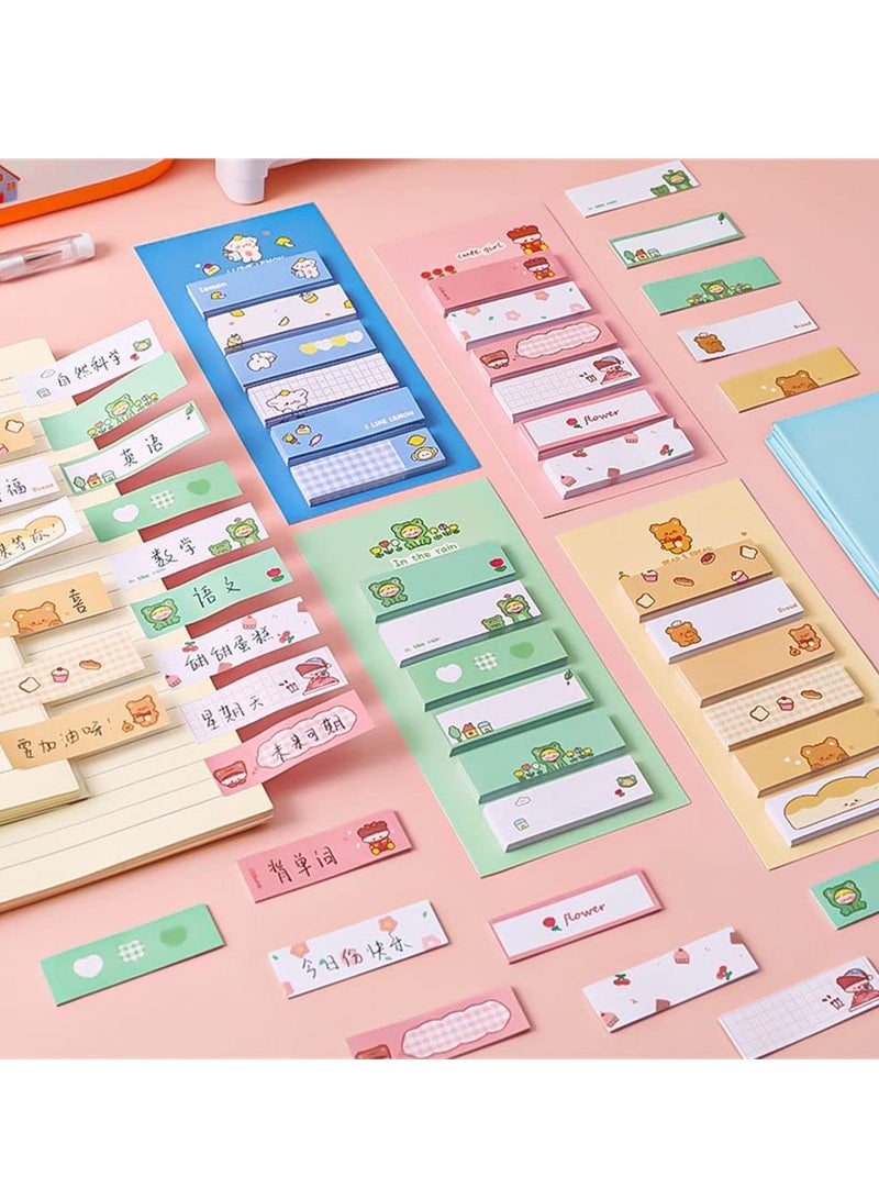 Zikra 8 Pcs Sticky Notes, Cartoon Sticky Notes Animals Shape Markers Flags Self-Stick Memo Pads Students Home Office Roommates Gifts Tab Supplies(4 Styles*2) - Image 3