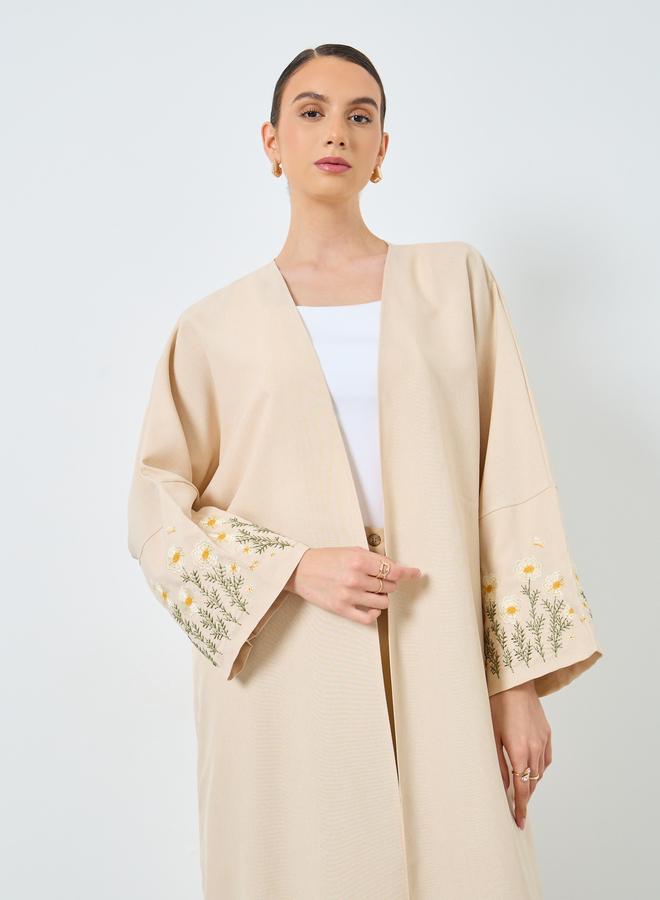 تايك تو عباية مفتوحة بأكمام مطرزة - Image 4