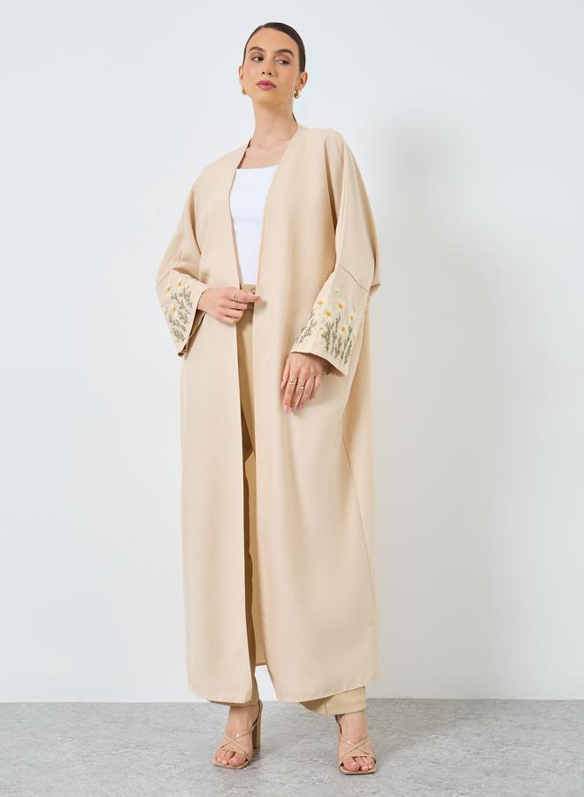 تايك تو عباية مفتوحة بأكمام مطرزة - Image 2