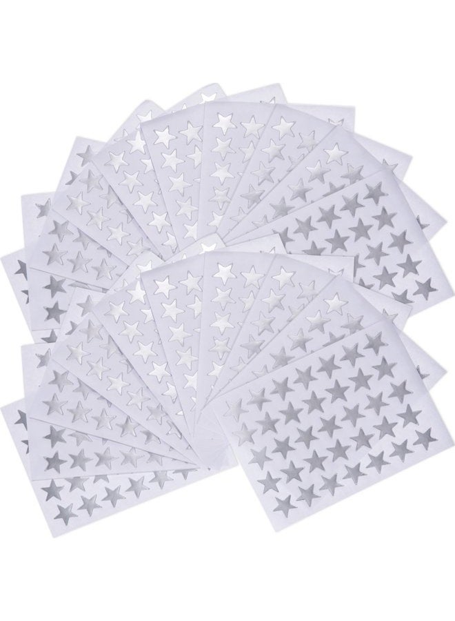 eBoot Star Stickers 1750 Count Self-Adhesive Stickers Stars (Silver) - Image 1