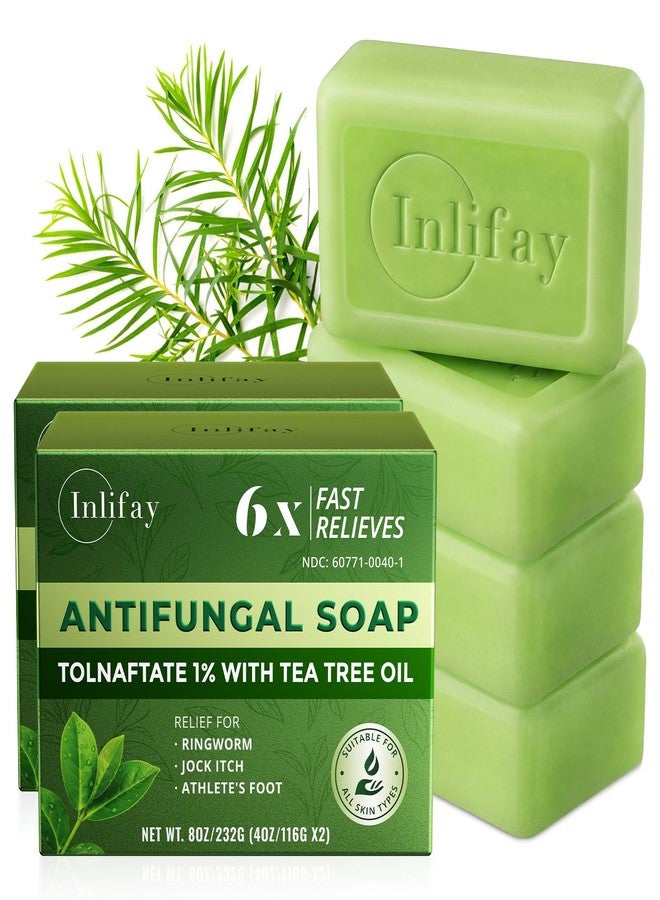 Inlifay Soap Bar for Athlete's Foot, Jock Itch & Ringworm,Body Wash for Men, Post-Workout Cleanser for Gym & Locker Room, 2-Pack - Image 1