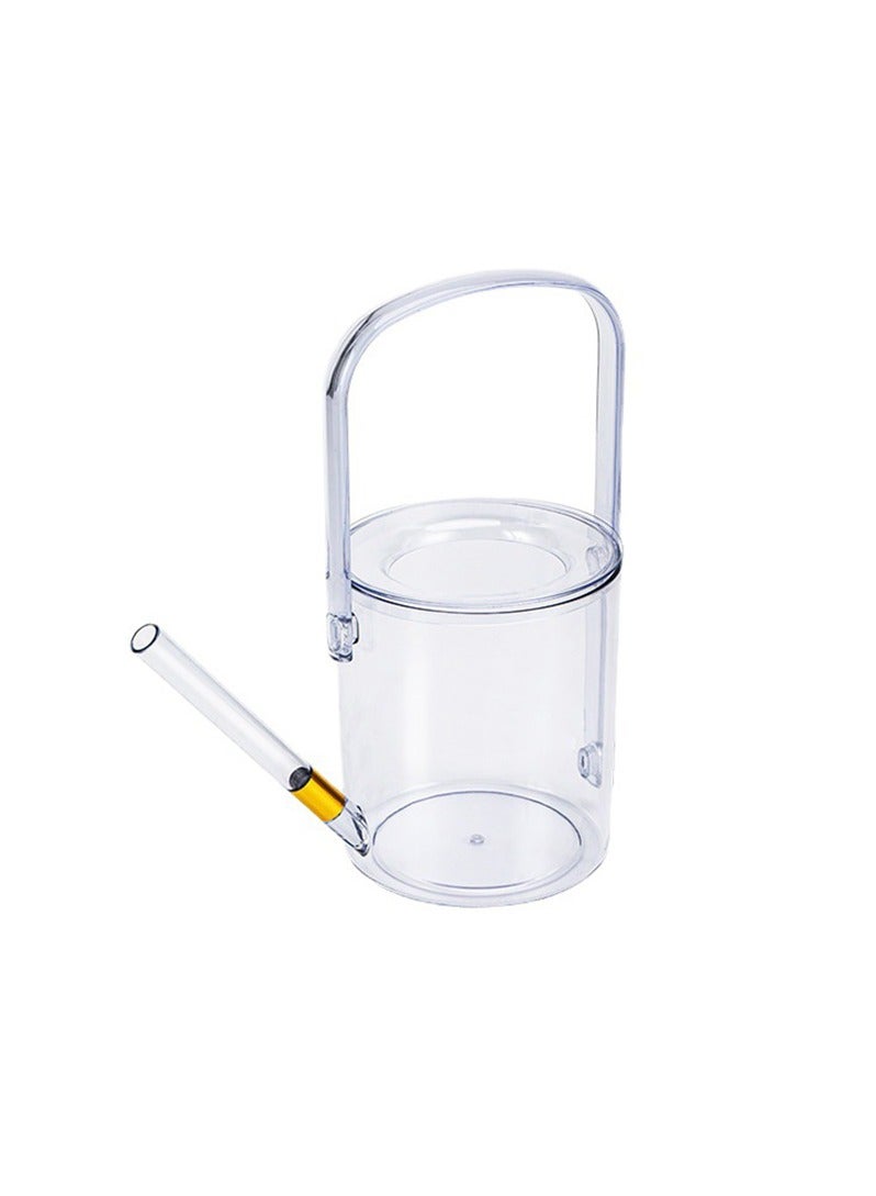 عربست علبة سقاية، علبة سقاية بلاستيكية أسطوانية شفافة مع قلم تحديد وعلبة سقاية ذات فوهة طويلة للنباتات الداخلية والخارجية والنباتات العصارية والزهور - Image 1