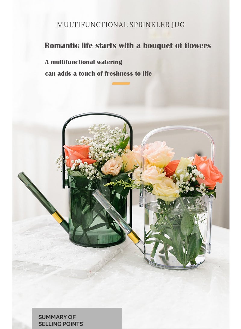 عربست علبة سقاية، علبة سقاية بلاستيكية أسطوانية شفافة مع قلم تحديد وعلبة سقاية ذات فوهة طويلة للنباتات الداخلية والخارجية والنباتات العصارية والزهور - Image 4