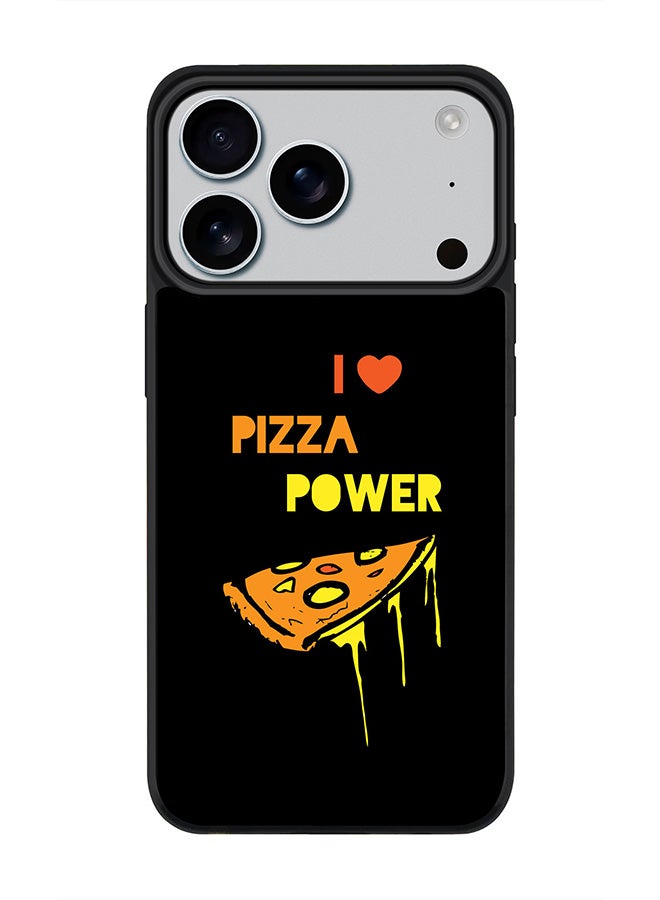 Stylizedd iPhone 17 Pro Case, [Compatible with MagSafe] Slim Magnetic cover Phone Case iPhone 17 Pro -I Love Pizza (Black) - Image 1