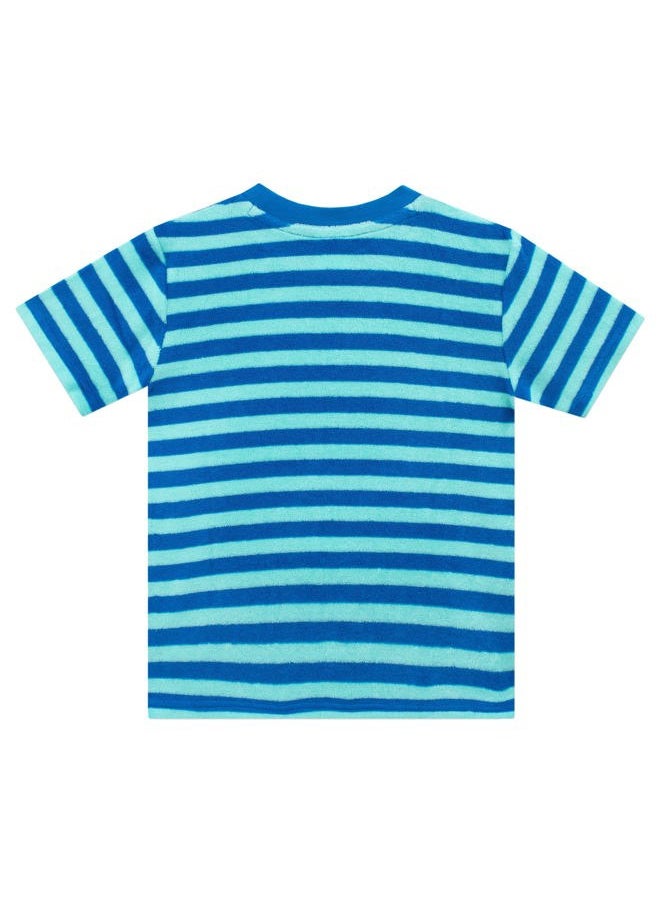 Peppa Pig T-Shirt and Shorts | George Pig Clothes for Summer | Boys Beach Shirt and Short Set Blue 3T  - Image 4