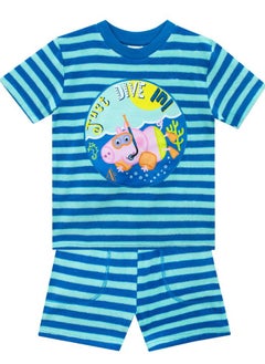 Peppa Pig T-Shirt and Shorts | George Pig Clothes for Summer | Boys Beach Shirt and Short Set Blue 3T  - Image 1