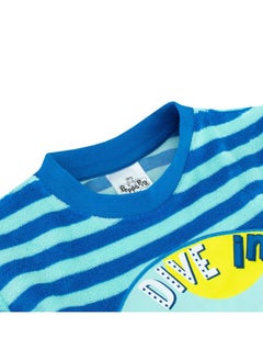 Peppa Pig T-Shirt and Shorts | George Pig Clothes for Summer | Boys Beach Shirt and Short Set Blue 3T  - Image 5