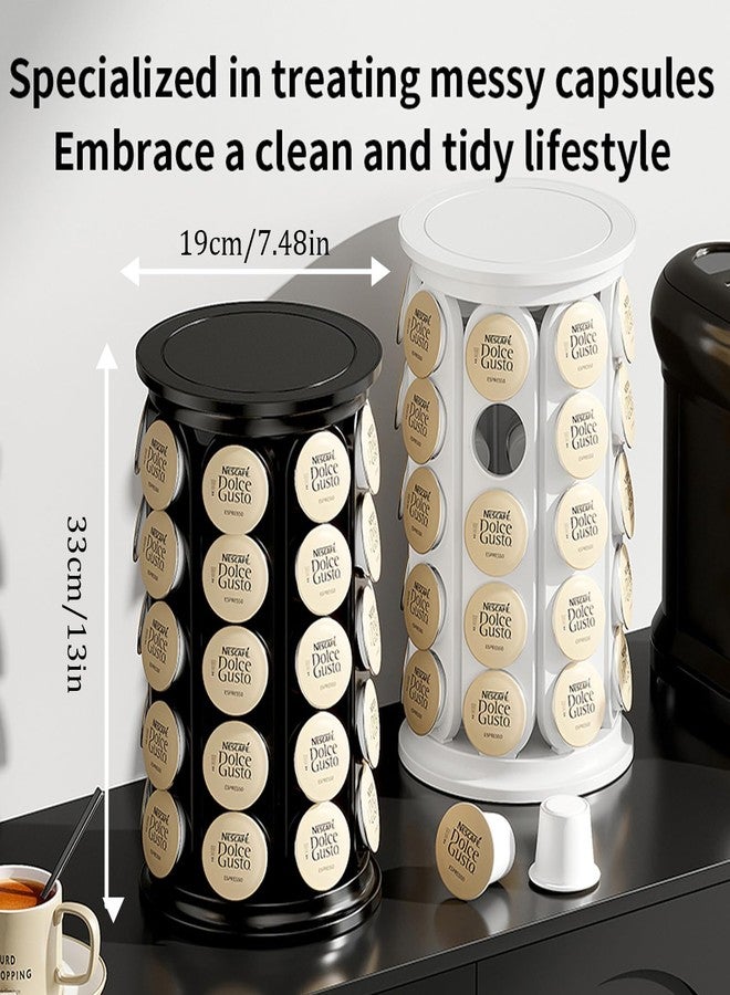 Vurlexat Coffee Pod Storage Compatible with Keurig Kcup Cafe Carousel, 360° Rotating K Cups Pods Carousel Holder, Kcup Storage Organizer Stand with 40 Keurig Kcup Pods (Off White Beige) - Image 2