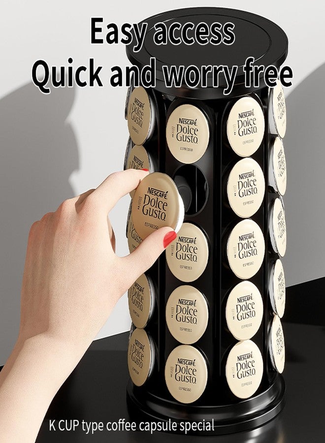 Vurlexat Coffee Pod Storage Compatible with Keurig Kcup Cafe Carousel, 360° Rotating K Cups Pods Carousel Holder, Kcup Storage Organizer Stand with 40 Keurig Kcup Pods (Off White Beige) - Image 4