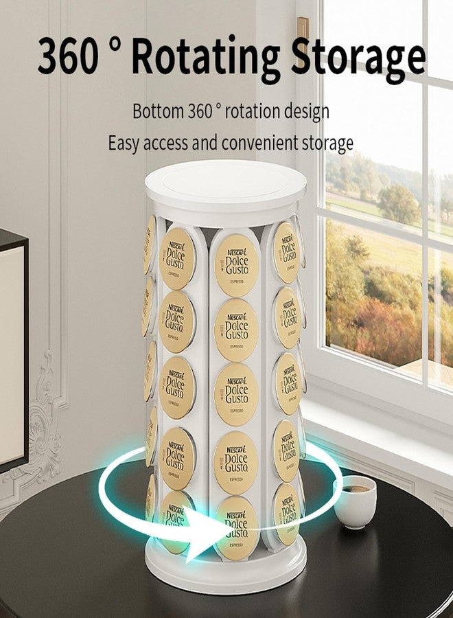 Vurlexat Coffee Pod Storage Compatible with Keurig Kcup Cafe Carousel, 360° Rotating K Cups Pods Carousel Holder, Kcup Storage Organizer Stand with 40 Keurig Kcup Pods (Off White Beige) - Image 3
