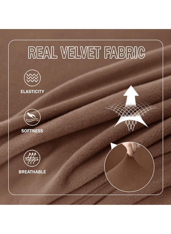 general Velvet Club Cover, Elastic Club Sofa Cover, Soft and Removable Cover, Elastic Bottom, Protective Cover for Household Furniture (incl. 1 Cushion Cover) - Image 2