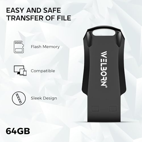 Welborn Plastic Pen Drive 2.0 – Portable Flash Drive for Laptop & Smart TV (64, GB) - Image 4