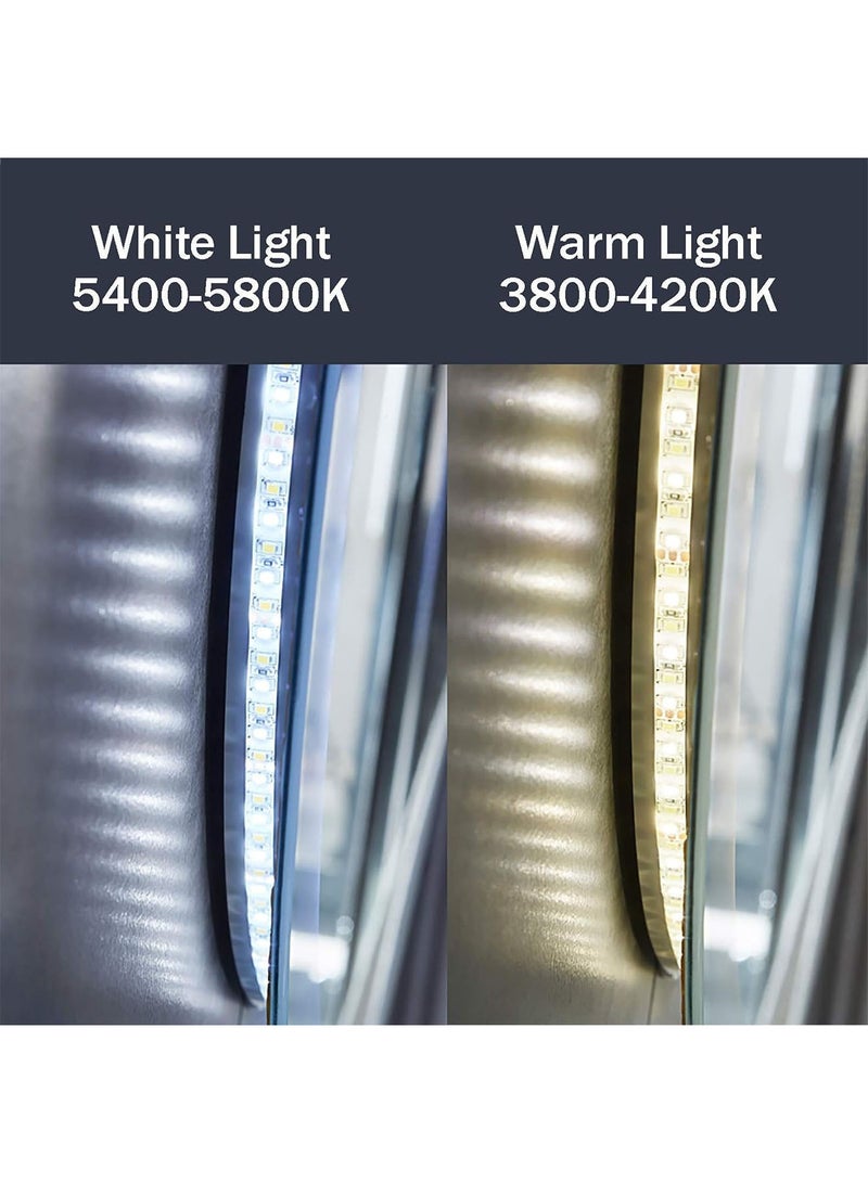 NAFEH LED Bathroom Mirror Lighted Makeup Vanity Mirror With Lights Rectangular Wall Mounted Mirror Dimmable and changing lights - Image 3