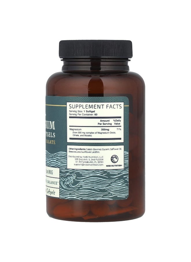 Nobi Nutrition - Nobi Nutrition, Magnesium Complex, 500 mg , 60 Softgels - Image 1