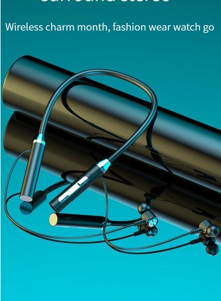 Wireless Bluetooth Sports Headphones Hanging Neck Style Ultra-Long Standby Bluetooth Music Headphones Black - Image 1