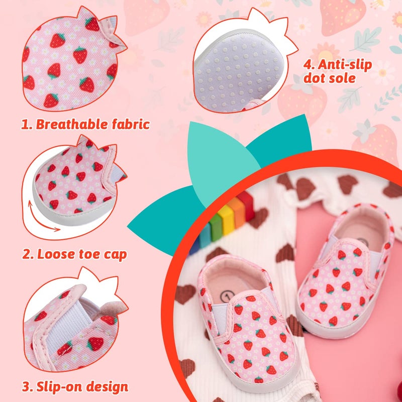 ohsofy Morbido Infant Baby Boys Girls Canvas Sneaker Toddler Slip On Anti Skid Newborn First Walkers Candy Shoes for 0-18 Months - Image 4