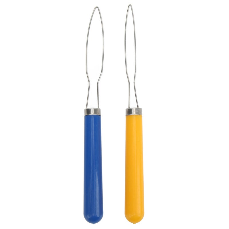 Button Hook Tool: Stainless Steel & Plastic Build - Non Slip Grip Quick Button Threader for Home Sewing, Tailoring and On-the-go Use - Image 1