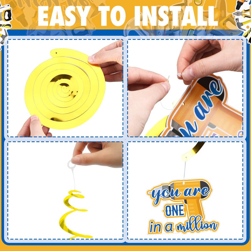 Frienda 90 Pcs Happy Engineers Week Banner Set Hanging Swirl Party Decoration Engineer Appreciation Tool Ceiling Hanging Party Supplies Thank You Engineer Week Sign Decor for Men Women Civil Engineers - Image 3
