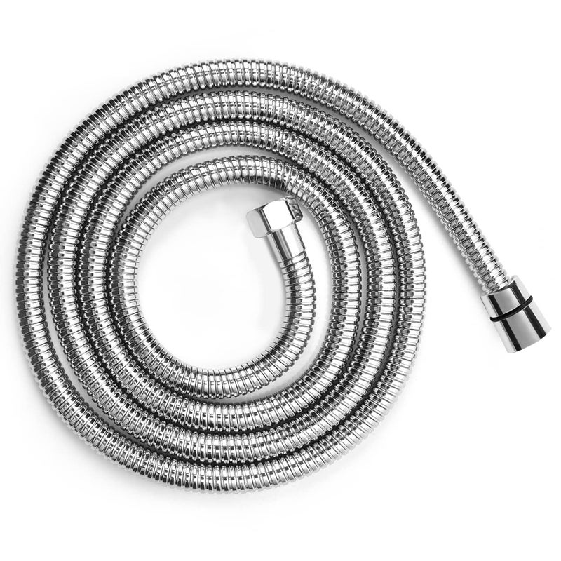Blissland Shower Hose Extra Long 118 Inches Brushed Chrome Handheld Shower Head Hose with Brass Insert and Nut - Lightweight and Flexible - Image 1