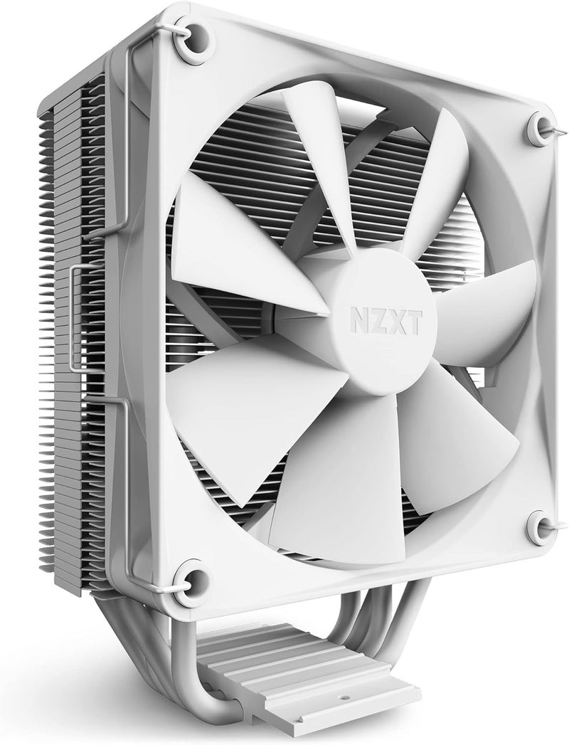 NZXT T120 CPU Air Cooler - RC-TN120-W1 - Conductive Copper Pipes - Fluid Dynamic Bearings - AMD and Intel Compatibility - White - Image 1
