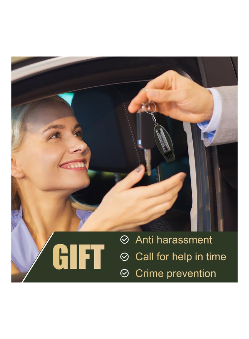 12 Pack 4 in 1 Whistle Compass Magnifier Thermometer Keychain Essential for Hiking Camping Travel Outdoor Survival - Image 4