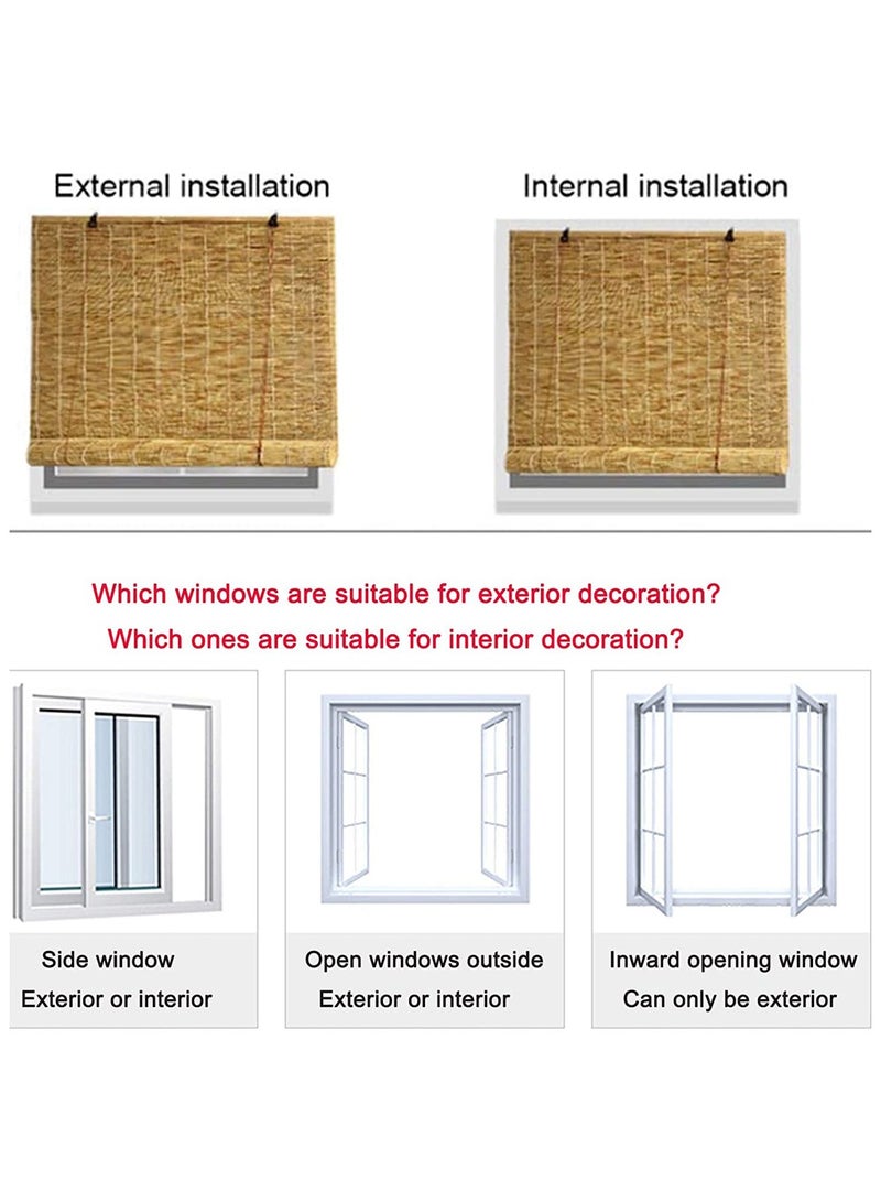 LINGWEI Bamboo Blinds with Roller Accessories Window Curtain  - Image 3