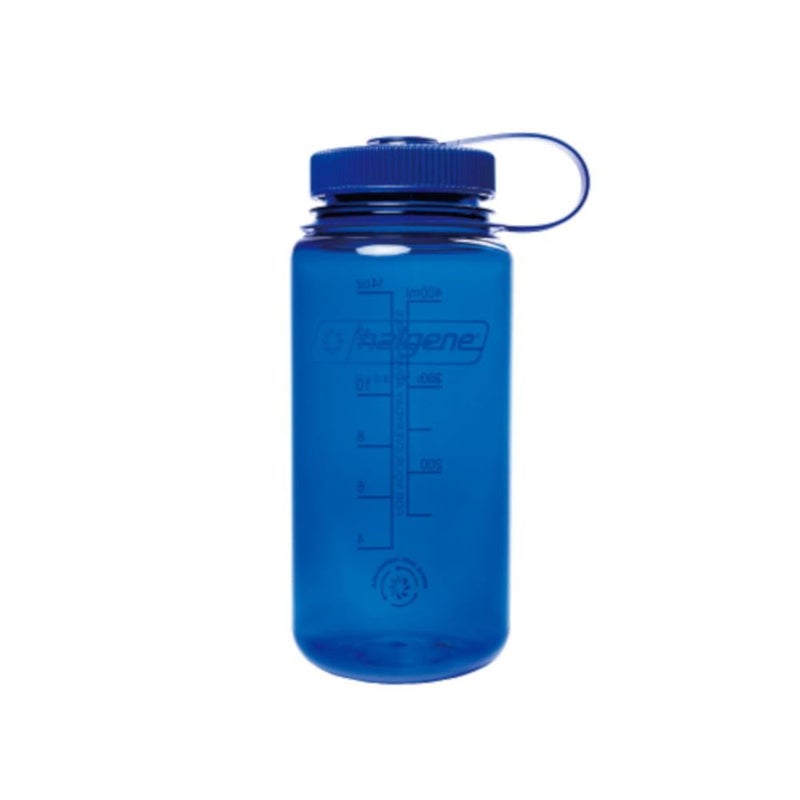 Nalgene Sustain Tritan BPA-Free Water Bottle Made with Material Derived from 50% Plastic Waste  16 OZ  Wide Mouth  Denim