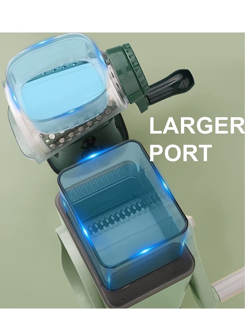 ELTRAZONE Rotary Vegetable Cutter + Cheese Grater -  Vegetable Shredder Round Mandoline Slicer, Grater, Salad Maker - Large Feed Port - Suction Base - Vegetable, - Image 4