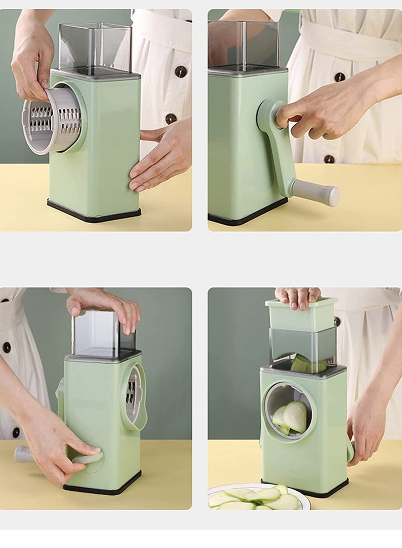 ELTRAZONE Rotary Vegetable Cutter + Cheese Grater -  Vegetable Shredder Round Mandoline Slicer, Grater, Salad Maker - Large Feed Port - Suction Base - Vegetable, - Image 5