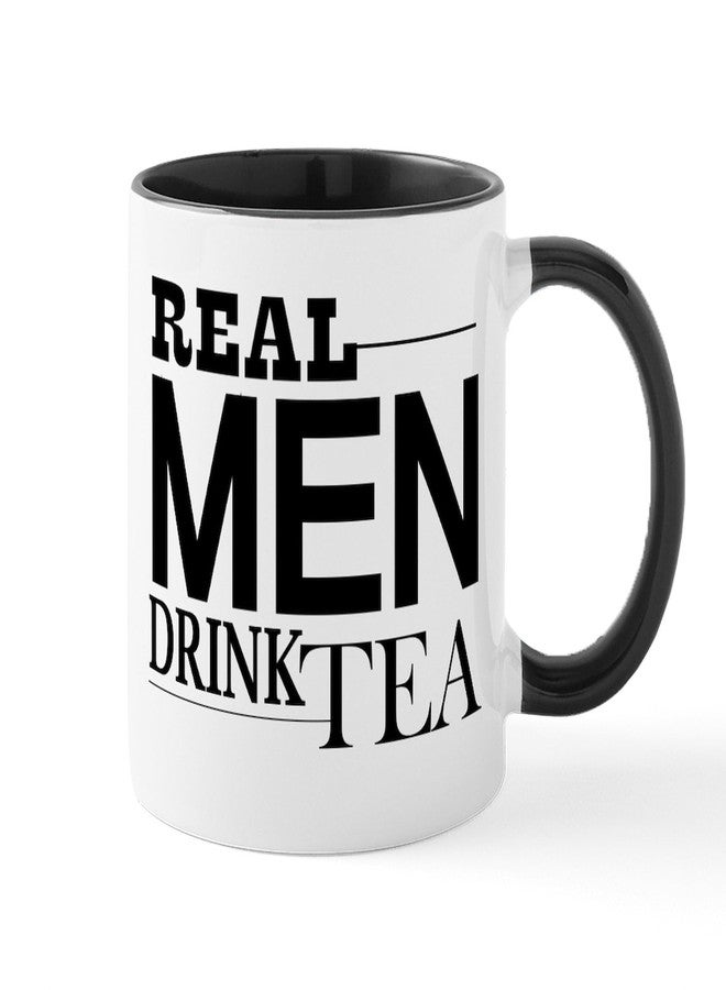 cafe press CafePress Real Men Drink Tea Mugs 11 oz (325 ml) Ceramic Coffee Mug - Image 1