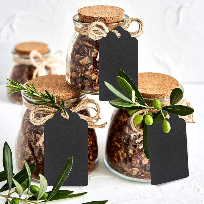 g2plus Kraft Paper Tags, 2'' x 4'' Paper Gift Tags with Twine for Arts and Crafts, Wedding Christmas Thanksgiving and Holiday-100PCS (Black) - Image 4