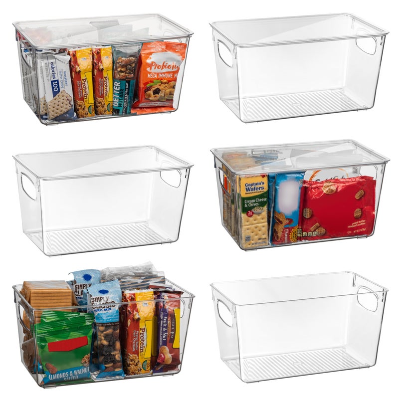ClearSpace Plastic Pantry Organization and Storage Bins with Lids Perfect Kitchen Organization or Kitchen Storage Fridge Organizer Refrigerator Organizer Bins Cabinet Organizers