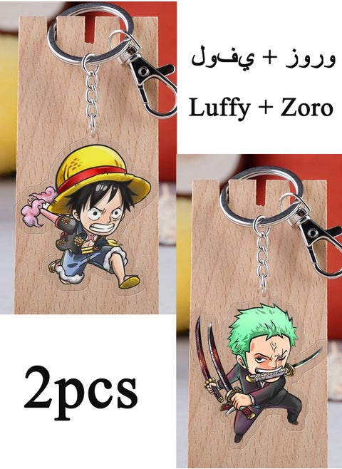 One Piece Luffy And Zoron Combination Acrylic Pendant Keychain