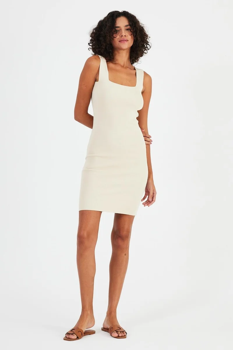 Alexander Gardi Alexandergardı Square Collar Strappy Knitwear DRESS(A90827)