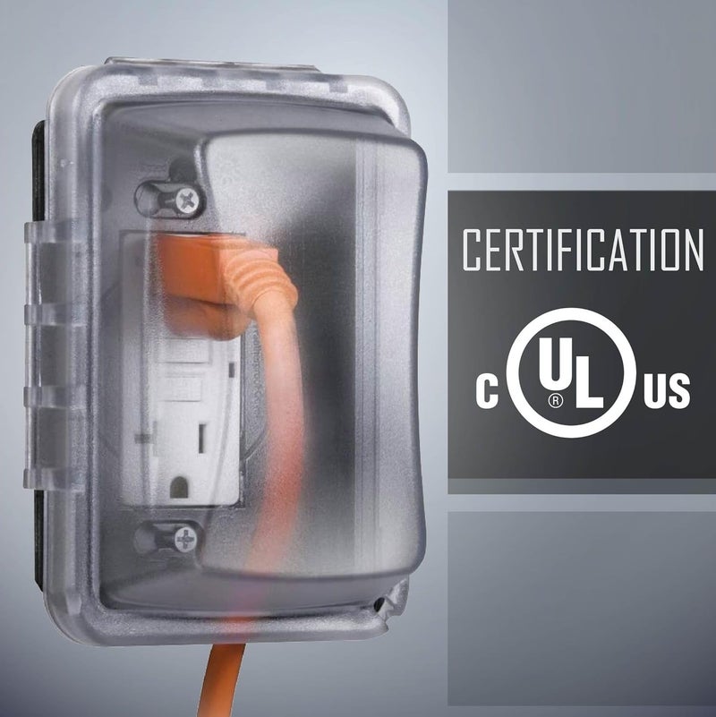 TayMac MM410C Single Horizontal/Vertical Mount 1-Gang Weatherproof In-Use Electrical Outlet Cover for Home Improvement, 2.75 in, Clear (Pack of 10) - Image 5