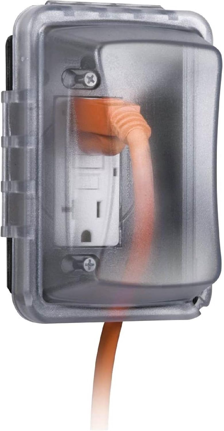 TayMac MM410C Single Horizontal/Vertical Mount 1-Gang Weatherproof In-Use Electrical Outlet Cover for Home Improvement, 2.75 in, Clear (Pack of 10) - Image 1