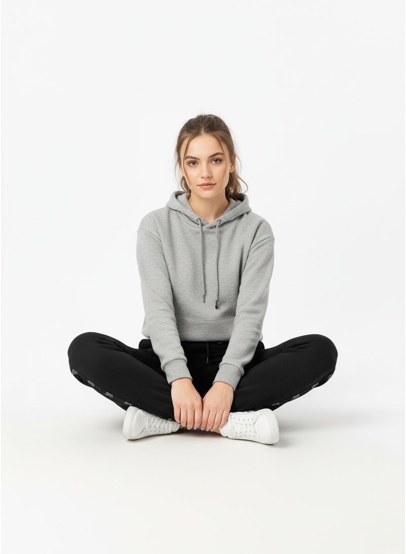 polinesia Women's Black Jogger Pants With Side Tape – Drawstring Waist Sweatpants With Pockets, Casual Trouser - Image 2