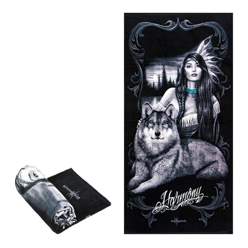 JPI Beach Towel Harmony Oversized 58 x 28 for Pool Bath Yoga Gym Travel Camping Beach Cart Beach Chairs