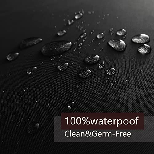 TIKABC Black Shower Curtain Liner, 4G PEVA Shower Liner, Plastic Waterproof Shower Curtains, 72x72 inch with Grommet Holes 3 Magnetic Weights(Black) - Image 5