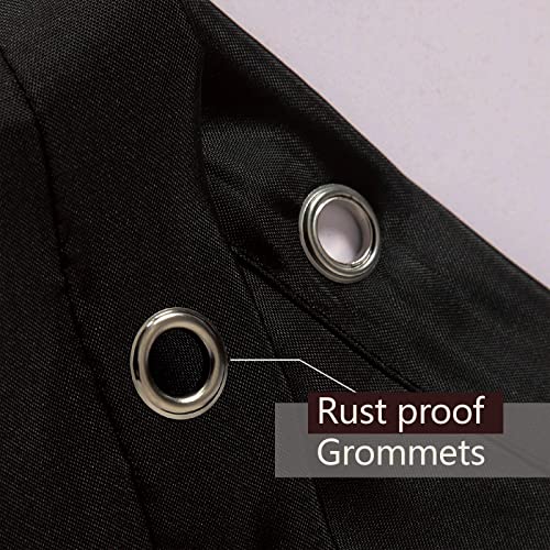 TIKABC Black Shower Curtain Liner, 4G PEVA Shower Liner, Plastic Waterproof Shower Curtains, 72x72 inch with Grommet Holes 3 Magnetic Weights(Black) - Image 3