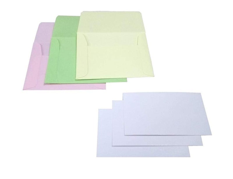 IMPRINT Paper Envelops and Blank Cards Size(4 x 3) Inch, Pack of 50, Pastel Colors - Image 1