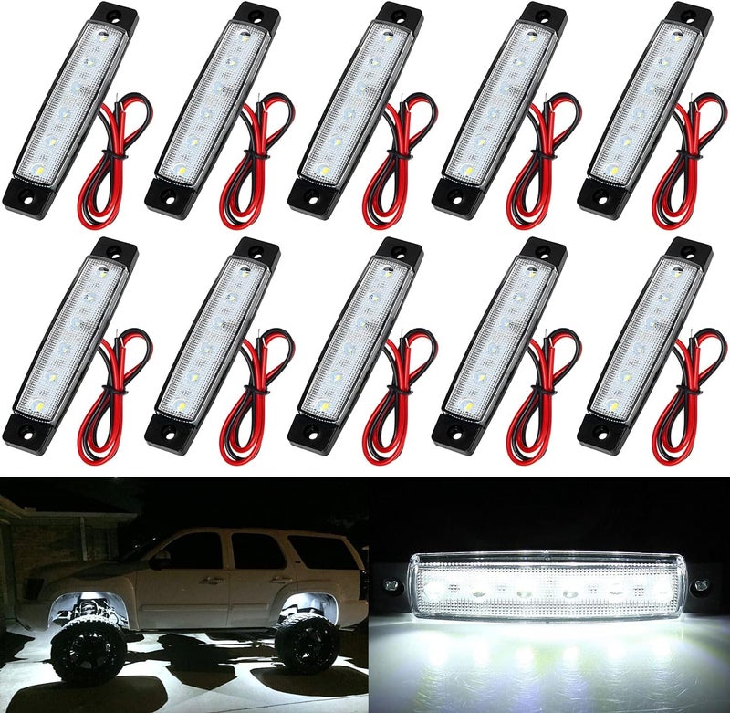 KEING 10X Led Rock Lights, Strip Light, Wheel Well Light, Waterproof Exterior Interior Light, Led Underglow Kit for Golf Cart, Jeep Wrangler, RZR, Offroad, Truck, RV, UTV, ATV, Ford, Snowmobile (White) - Image 1