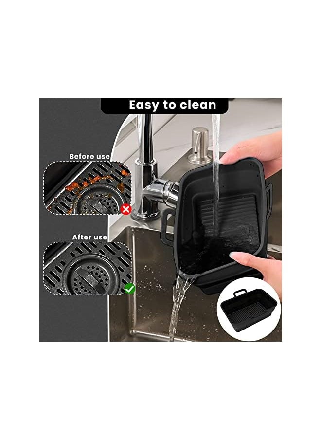 wisfunlly 2Pcs New Upgrade Collapsible Silicone Pot for Ninjas Dual Air Fryer, Foldable Silicone Double Air Fryer Liners Basket, Air Fryer Rack Accessories for Air Fryer, Oven and Microwave  - Image 4