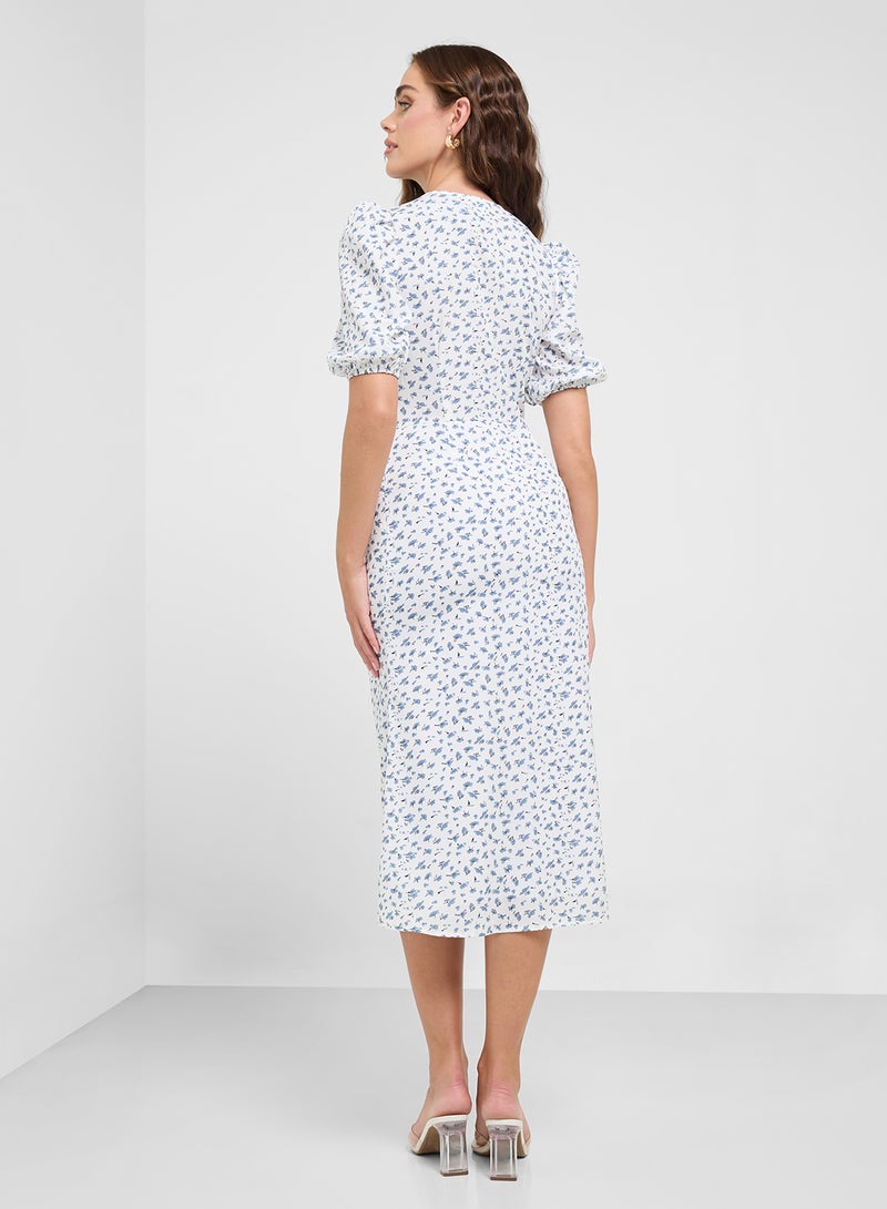 جينجر فستان ميدي بطبعة زهور - Image 2