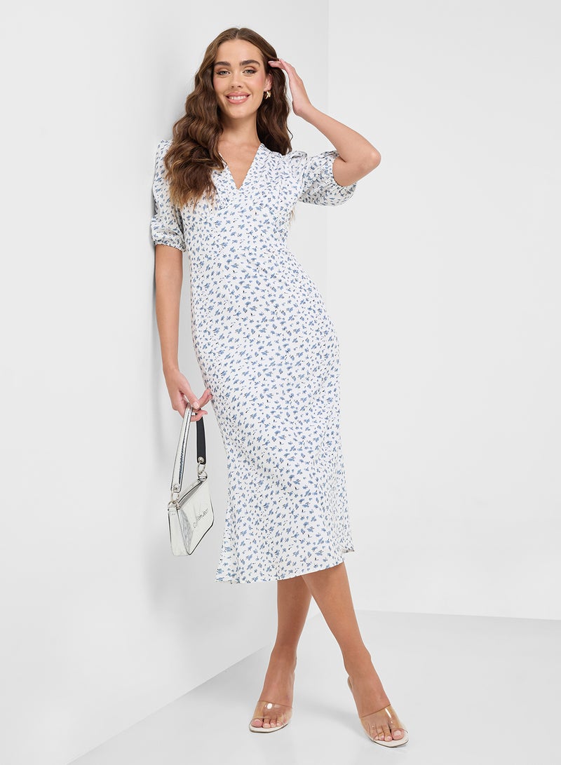 جينجر فستان ميدي بطبعة زهور - Image 1