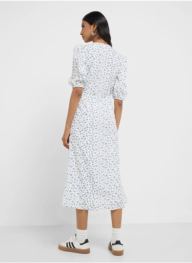 Ginger Ditsy Floral Print Midi Dress