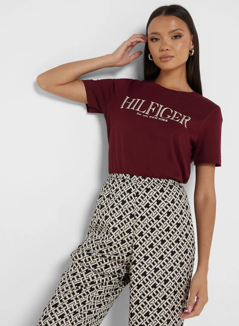 TOMMY HILFIGER Crew Neck Logo Printed T-Shirt