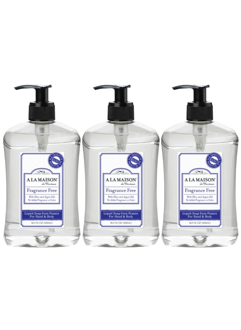A La Maison A LA MAISON French Liquid Hand Soap Hypoallergenic Unscented  Natural Hand Wash Made with Essential Oils  Biodegradable PlantBased Vegan CrueltyFree Alcohol  Paraben Free 169 oz 3 Pack 