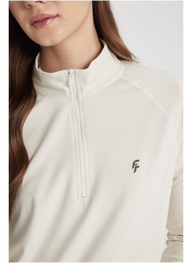 DeFacto - Woman Stand- Up Collar Knitted Long Sleeve T-Shirt - Image 1